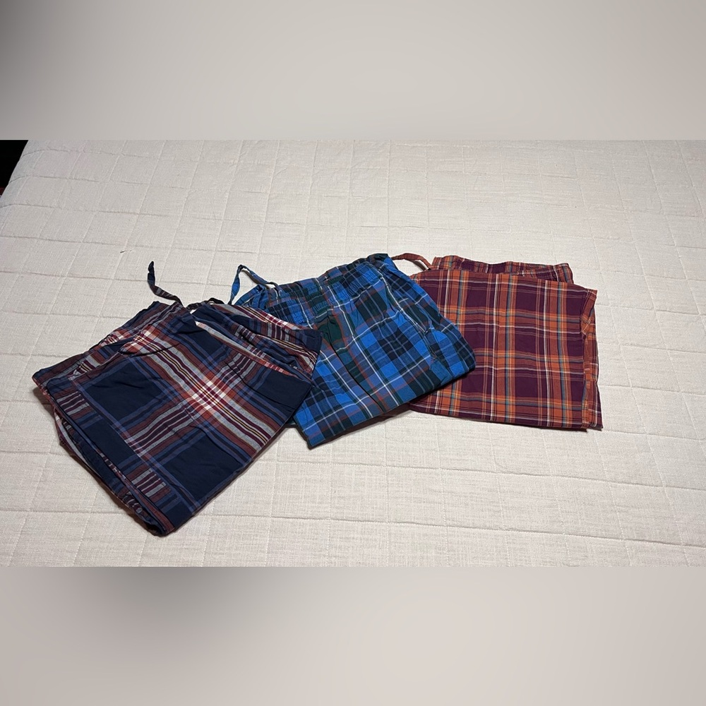 Amazon Essentials Men's Plaid Pajama Pants - Navy, Blue, Red